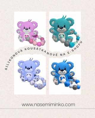 Silikonové kousátka ve tvaru medvídků jako novinka na e-shopu i na kroužku #miminko #baby #kousatko #baby2025